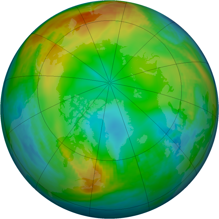 Arctic ozone map for 12 December 1980